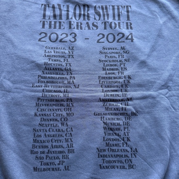 Taylor Swift | The Eras International Tour Washed Blue Hoodie | New - Picture 6 of 6